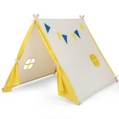 Costway Kids Play Tent with Solid Wood Frame Holid...