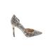 Jessica Simpson Heels: D'Orsay Stilleto Boho Chic Ivory Snake Print Shoes - Women's Size 8 1/2 - Pointed Toe