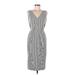 Donna Karan New York Casual Dress - Sheath V Neck Sleeveless: Gray Print Dresses - Women's Size 6