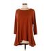 Alfani Casual Dress - A-Line: Brown Solid Dresses - Women's Size Medium