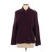 Notations Jacket: Below Hip Burgundy Solid Jackets & Outerwear - Women's Size Large