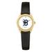 Women's Black Detroit Tigers White Dial Leather Wristwatch