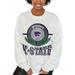 Women's Gameday Couture White Kansas State Wildcats Hot Shot Fleece Pullover Sweatshirt