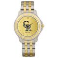 Men's Colorado Rockies Gold Dial Two-Tone Wristwatch