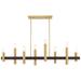 Helsinki 8 Light Satin Brass and Bronze Linear Chandelier