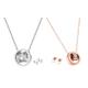 Jewellery Set Made with Crystals From SwarovskiÂ®, Aurora Bangle and Earrings,Rose,One