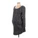 Jessica Simpson Casual Dress - Mini Scoop Neck Long sleeves: Black Dresses - Women's Size Large Maternity