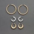 Lucky Brand Combo Trio Hoop Set - Women's Ladies Accessories Jewelry Earrings in Two Tone