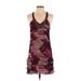 Free People Casual Dress - Mini V Neck Sleeveless: Burgundy Dresses - Women's Size 4