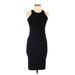 Wesley Casual Dress - Bodycon Halter Sleeveless: Black Print Dresses - Women's Size Medium