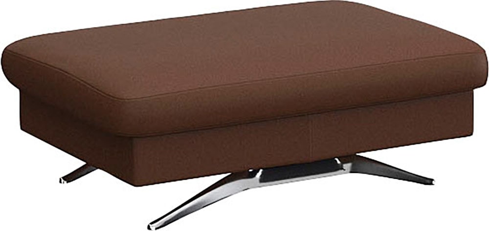 Pouf FLEXLUX "Glow Sitzhocker, Polsterhocker", braun (old chesnut braun), B:95cm H:81cm T:65cm, Leder, Poufs, Pouf, Hocker mit Stauraum, Fuß Alu