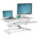 Allcam GSS061 Standing Desk Converter/ Sit-stand Workstation w/ Keyboard Tray White, Gas Spring Height Adjustable 11-51cm