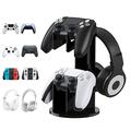 MoKo Game Controller Halter/Headset Ständer, 2 In 1 Acryl Universalhalterung für PS4 PS5 Xbox One Xbox Series Halterung Gaming Zubehör, Controller Kopfhörer Halterung Ständer Zubehör, Schwarz