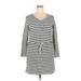 Merona Casual Dress - Mini Crew Neck 3/4 sleeves: Gray Print Dresses - Women's Size X-Large
