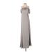 Show Me Your Mumu Cocktail Dress - A-Line Off The Shoulder Sleeveless: Gray Solid Dresses - New - Women's Size 2X-Small