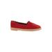 Jil Sander Flats: Slip On Platform Casual Red Print Shoes - Women's Size 35 - Almond Toe