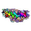 MySticky Custom Graffiti Name Wall Decal: Personalized Hip Hop Vinyl Art, Removable Room Decor Sticker Vinyl | 52 H x 106 W in | Wayfair