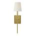 Birch Lane™ Tavernier 1 - Light Dimmable Armed Sconce by Alexa Hampton Metal/Fabric in Yellow | 20.875 H x 5.5 W x 5.75 D in | Wayfair