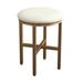 Mercer41 Semas Accent Stool Faux Leather/Upholstered/Leather in Brown/Gray/White | 16.14 H x 12.2 W x 12.2 D in | Wayfair