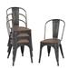 Williston Forge Janyriah Metal Stacking Side Chair Metal in Yellow/Black/Brown | 33 H x 17 W x 17.3 D in | Wayfair 56E3C2A7C41E4869BBEEFE72AA170203