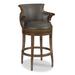 Woodbridge Furniture Mackenzie Swivel Bar Stool Wood/Upholstered/Leather/Genuine Leather in Brown/Red | 43 H x 24.5 W x 24.5 D in | Wayfair 7023-10