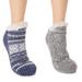 MUK LUKS Women's 2-Pair Short Cabin Socks Size S/M Denim/Charcoal