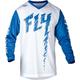 Fly Racing F-16 2024 Maillot de motocross pour enfants, blanc-bleu, taille XL pour Des gamins