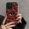 Custodia in Silicone per occhi rossi spaventosi alla moda per Samsung Galaxy A34 A51 A52 A50 A32 A31