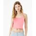 Bella + Canvas 1012BE Women's Micro Ribbed Scoop Tank Top in Solid Pink Blend size Small | Cotton/Polyester