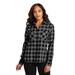 Port Authority LW669 Women's Plaid Flannel Shirt in Gray/Black Buffalo Check size 3XL | Cotton/Polyester Blend