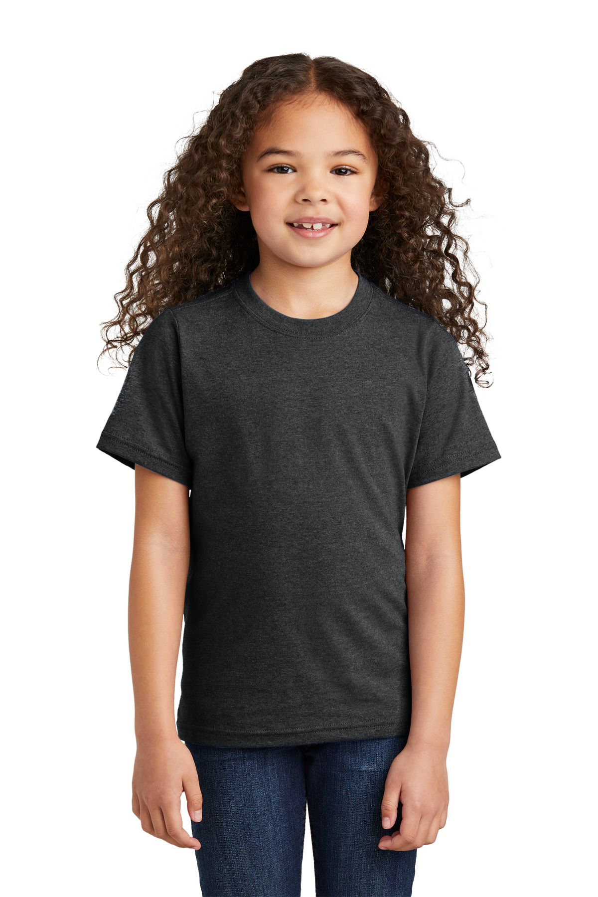Port & Company PC330Y Youth Tri-Blend Top in Black Heather size XL | Triblend