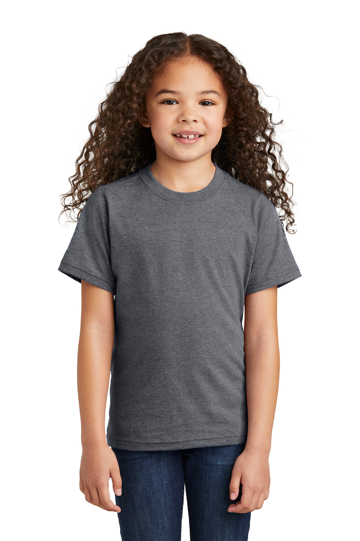 Port & Company PC330Y Youth Tri-Blend Top in Graphite Grey size Large | Triblend