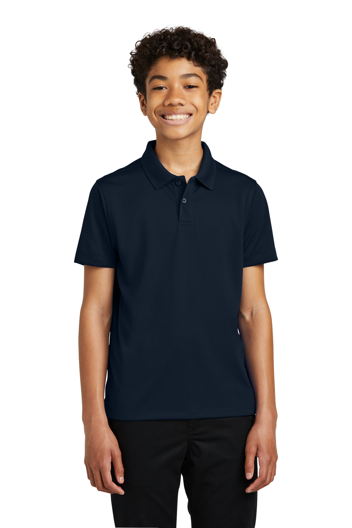 Port Authority Y110 Youth Dry Zone UV Micro-Mesh Polo Shirt in River Blue Navy size XL | Polyester