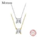 Modian Reale 925 Sterling Silver Piazza Smeraldo cut CZ Libera DELLA Classico Del Pendente Della