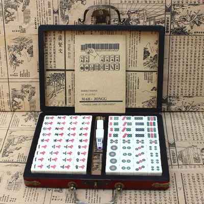 Chinesisches nummeriertes Mahjong-Set Fliesen Mah-Jong-Set tragbares chinesisches Spielzeug mit Box Image