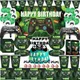 Green Video Game Birthday Party Decor Plate Gift Bag Tablecloth Gamepad Balloon Dackdrop Boy Game