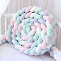 Knotted Braided Bumper for Baby Handmade Soft Knot Pillow Pad Cushion Nursery Cradle Decor Sleeping