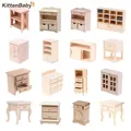 1:12 Dollhouse Miniature Bedside Table Series Storage Cabinet W/Drawer Model Doll House Bedroom