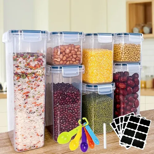 7 Stück Behälter für Lebensmittel lager Set Küche Lebensmittel behälter große Lebensmittel Vorrats