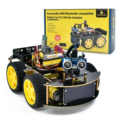 Keyestudio 4WD Multi BT Robot Car Kit V2.0 W/LED Display For Arduino Robot Kit DIY Electronic Kit/Programming Car Kit Kids Toys