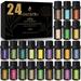 24 Bottles Essential Oils Set -100% Natural Essential Oils-Perfect for Diffuser Humidifier Aromatherapy Massage Skin & Hair Care Soap Candle Bath Bombs Making (5ml/0.17oz)