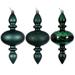 Vickerman 732540 - 8.2" Midnight Green Swirl Finial Christmas Tree Ornament Assortment (6 Pack) (N230574D)