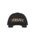 Logo Cotton Baseball Cap - Black - Versace Hats
