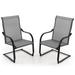 2PCS C-Spring Motion Patio Dining Chairs All Weather Black/Grey