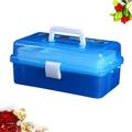 nail art tool storage box Nail Art Tool Box Manicures Tool Storage Box Plastic Transparent Tool Box Three Layers Manicures Tool Box (Blue)