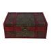 wood stationery box Vintage Desktop Storage Boxes Wooden Jewelry Container Large Sundries Organizing Box with Lock (Lotus Pattern Password Lock)