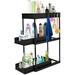 Solesoul 3-Tier Under Sink Organizers And Storage Unit - Bathroom And Kitchen Sink Organizers With 4 - Multi-Purpose Cabinet Organizer Shelf With Sliding Drawers - Black- White- Gray (Black)