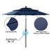 PHI VILLA 6-piece Patio Dining Set 1 Square Metal table 4 Adjustable Folding Chairs and 10ft Umbrella Navy Blue