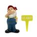 Waroomhouse Garden Gnome Statue Holiday Gnome Decor Resin Elf Ornament with Go Away Insert Miniature Dwarf Statue for Outdoor Yard Fairy Garden Decoration