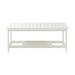 All-Weather Outdoor Coffee Table Two-layer Tea Table with Storage and HIPS frames Patio Coffee Table for Garden Balcony Porch White 44.49 L * 24.21 W * 18.11 H